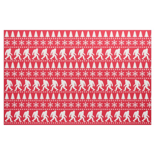 Bigfoot Christmas Holidays Sasquatch Print Fabric (Yard)