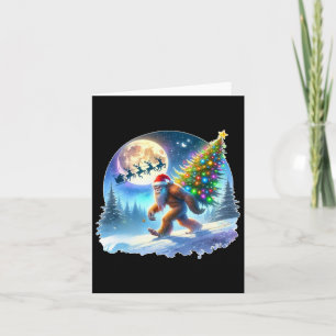 Bigfoot Christmas Santa Holiday Sasquatch Xmas Card
