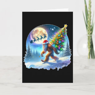 Bigfoot Christmas Santa Holiday Sasquatch Xmas Card