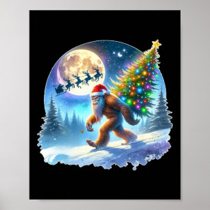 Bigfoot Christmas Santa Holiday Sasquatch Xmas  Poster