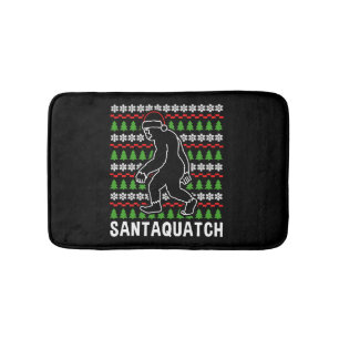 Bigfoot Christmas Shirt Bath Mat