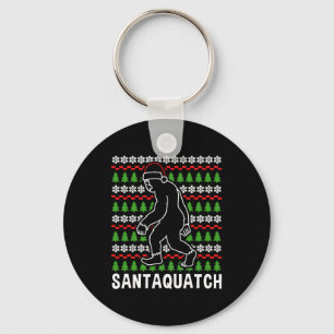 Bigfoot Christmas Shirt Keychain