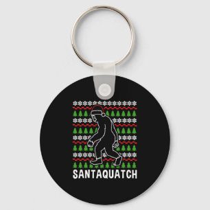 Bigfoot Christmas Shirt Keychain
