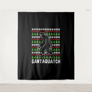 Bigfoot Christmas Shirt Tapestry