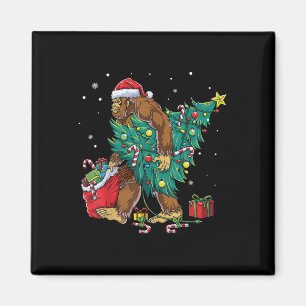 Bigfoot Christmas Tree Lights Funny Xmas Sasquatch Magnet