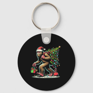 Bigfoot Christmas Tree Lights Xmas Boys Men Sasqua Keychain