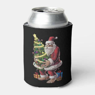 Bigfoot Christmas Tree Lights Xmas Sasquatch Lover Can Cooler
