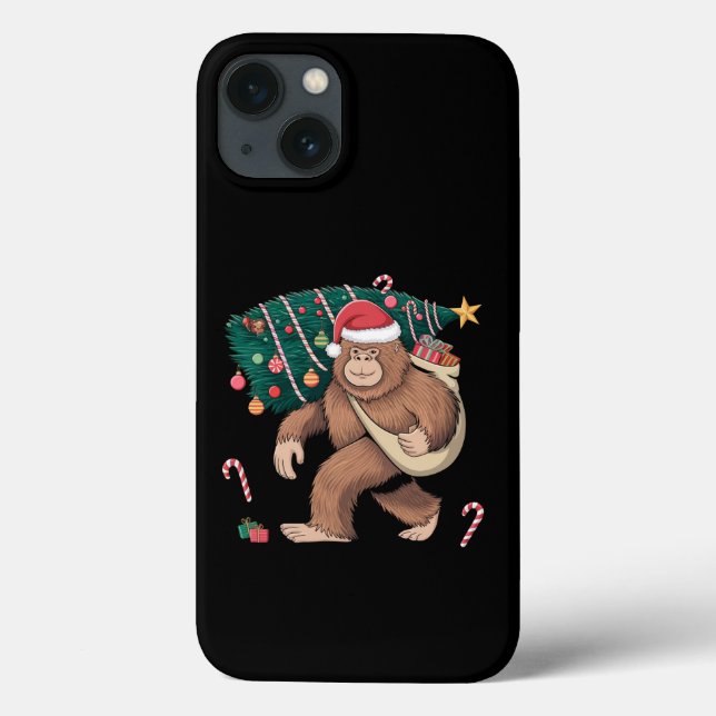 Bigfoot Christmas Tree Lights Xmas Sasquatch Lover Case-Mate iPhone Case (Back)