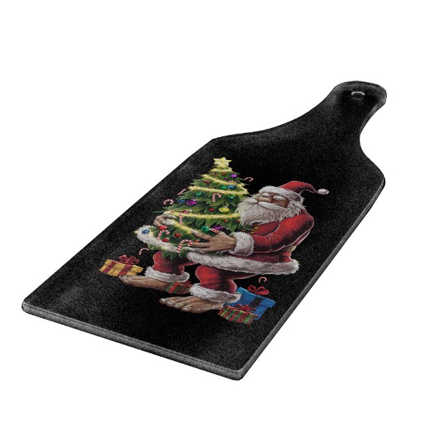 Bigfoot Christmas Tree Lights Xmas Sasquatch Lover Cutting Board (Corner)