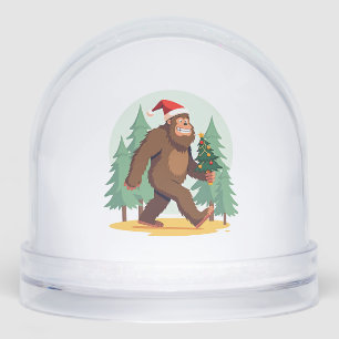 Bigfoot Christmas Tree Santa Hat (1) Snowglobe