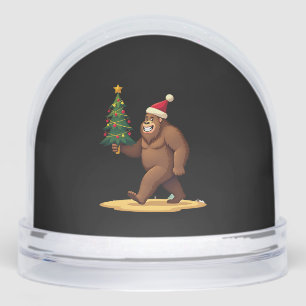 Bigfoot Christmas Tree Santa Hat (1) Snowglobe