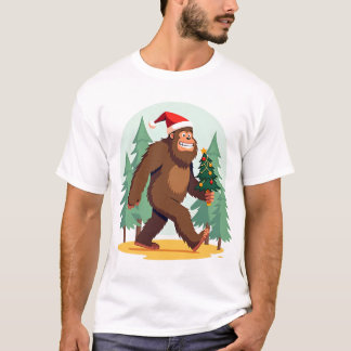 Bigfoot Christmas Tree Santa Hat (1) T-Shirt