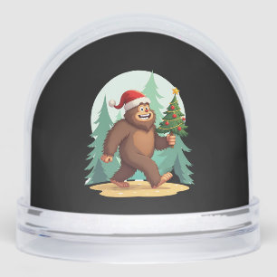 Bigfoot Christmas Tree Santa Hat (2) Snowglobe