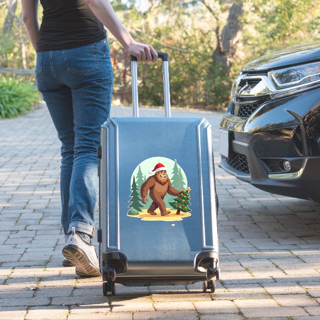 Bigfoot Christmas Tree Santa Hat (3) (Suitcase Insitu)