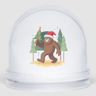 Bigfoot Christmas Tree Santa Hat (4) Snowglobe
