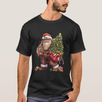 Bigfoot Christmas Tree Santa Lights Xmas Funny Sas