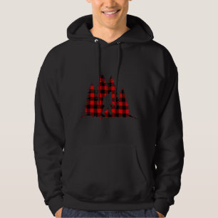 Bigfoot Christmas Tree Sasquatch Funny Holiday Red Hoodie