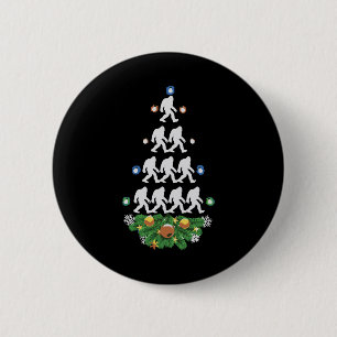 Bigfoot Christmas Tree Sasquatch Santa Lovely 2 Inch Round Button