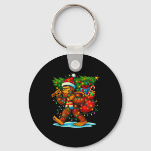 Bigfoot Christmas Tree Xmas Sasquatch Funny Lights Keychain