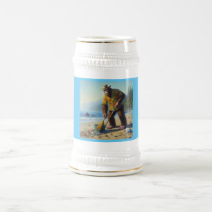 Bigfoot Cleaning the Beach Beer Stein