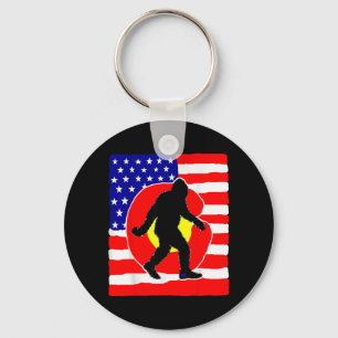 Bigfoot Colorado American Flag Sasquatch Patriotic Keychain