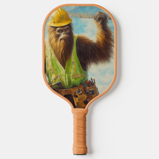 Bigfoot Construction Worker Pickleball Paddle (Front)
