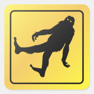 Bigfoot Crossing Square Sticker