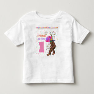 Bigfoot cute kids birthday card personalize age toddler t-shirt
