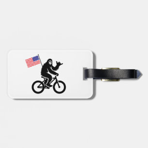 Bigfoot Cycling American Flag Luggage Tag