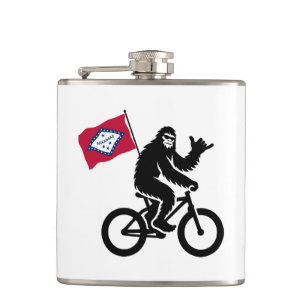 Bigfoot Cycling Arkansas Flag Hip Flask