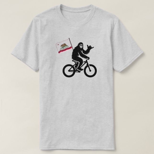 Bigfoot Cycling California Flag T-Shirt (Design Front)