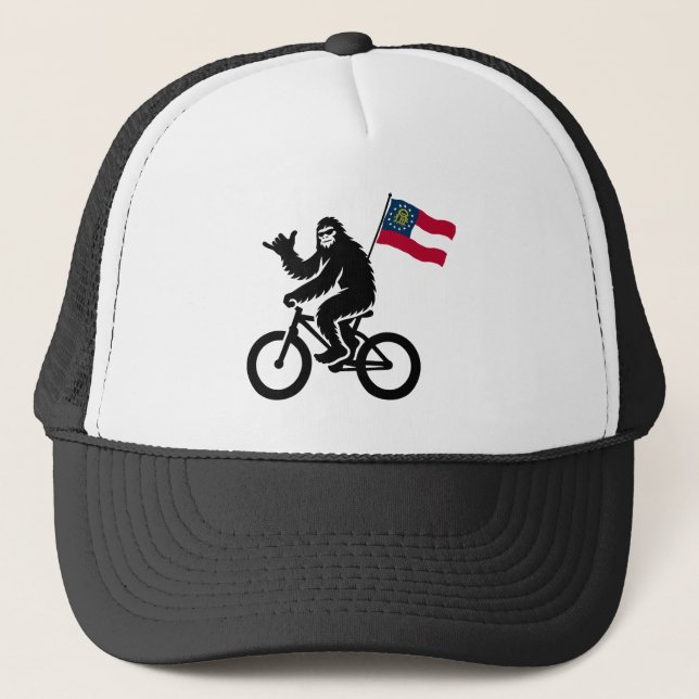 Bigfoot Cycling Georgia Flag Trucker Hat (Front)