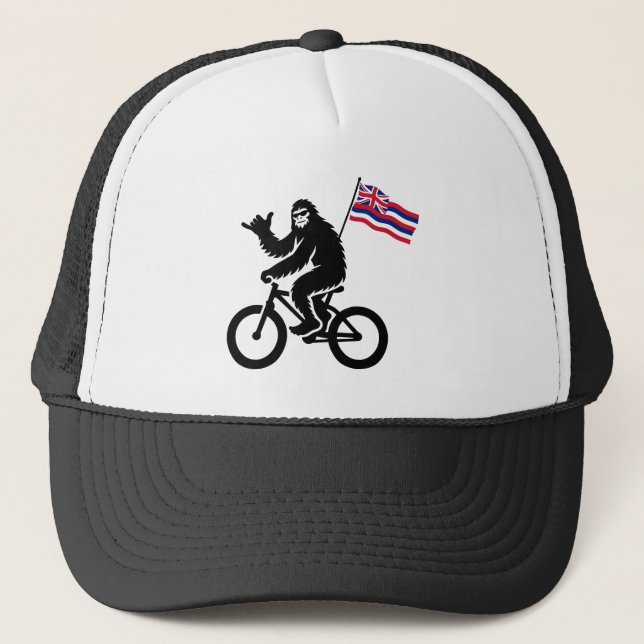 Bigfoot Cycling Hawaii Flag Trucker Hat (Front)