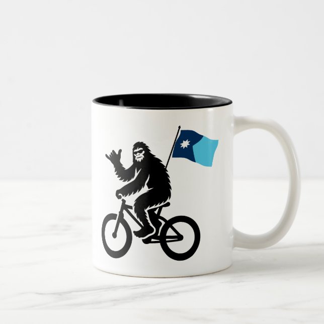 Bigfoot Cycling Minnesota Flag Two-Tone Coffee Mug (Right)