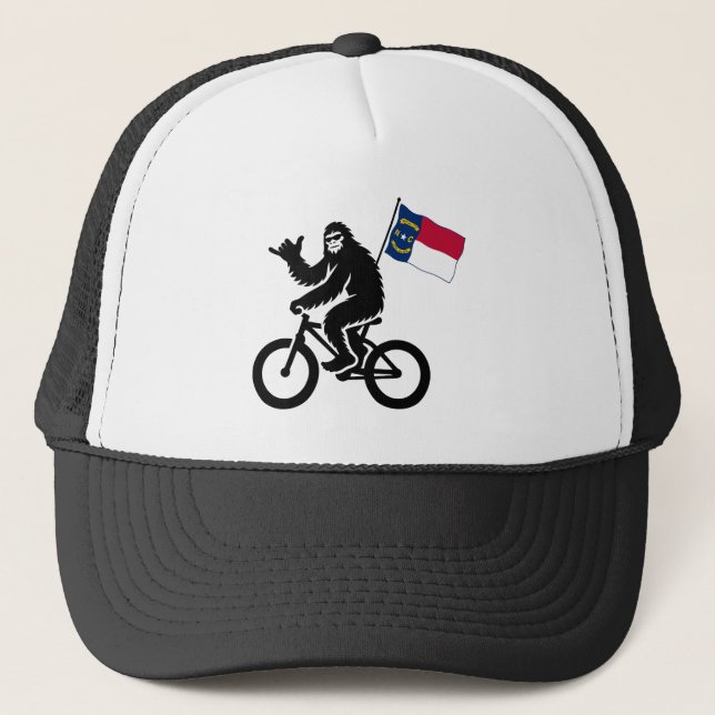 Bigfoot Cycling North Carolina Flag Trucker Hat (Front)