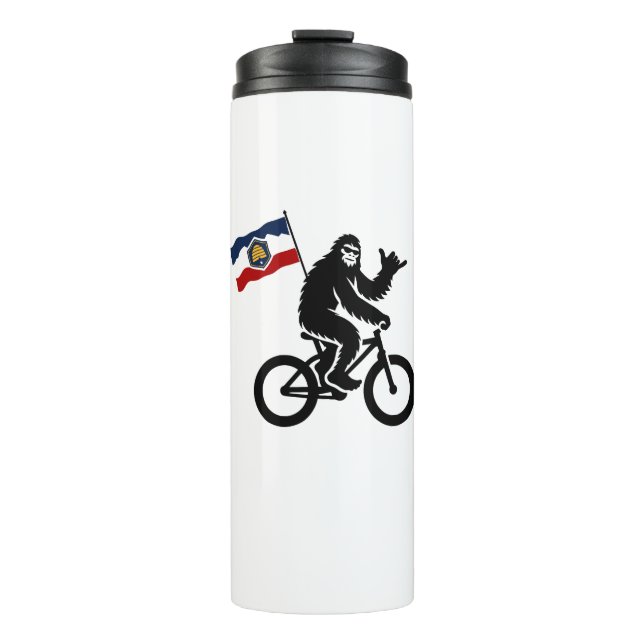 Bigfoot Cycling Utah Flag Thermal Tumbler (Front)