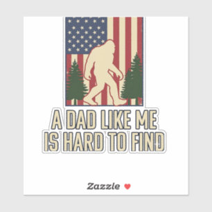 Bigfoot Dad Vintage American Flag Shirt Design_1