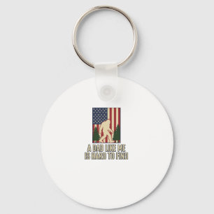 Bigfoot Dad Vintage American Flag Shirt Design_1 Keychain