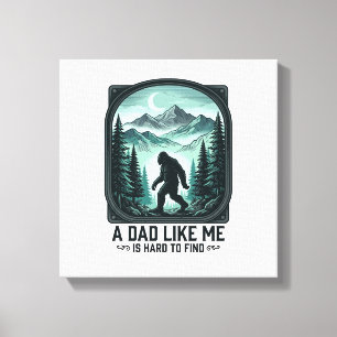 Bigfoot Dad Vintage Engraving Funny Father Shirt D Canvas Print