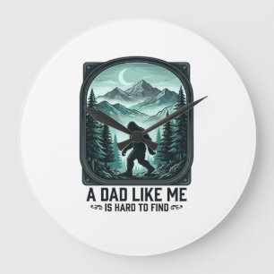Bigfoot Dad Vintage Engraving Funny Father Shirt D Large Clock