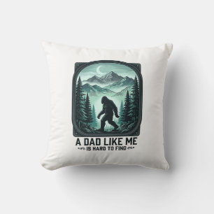 Bigfoot Dad Vintage Engraving Funny Father Shirt D Throw Pillow