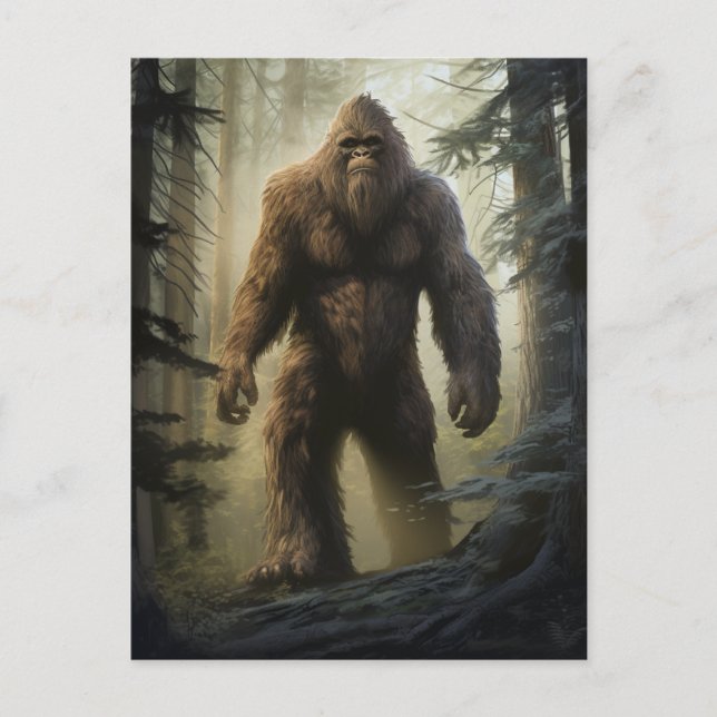 Bigfoot dans la carte postale de la forêt (Devant)