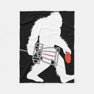Bigfoot Disc Golf Cryptid Sasquatch Disc Golfer Fleece Blanket