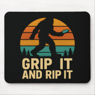 Bigfoot Disc Golf Retro Vintage Grip And Rip Throw Mouse Pad