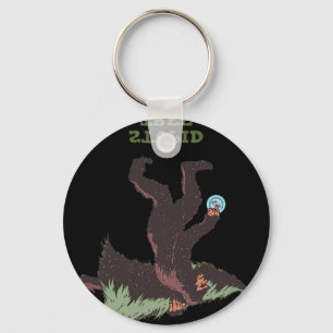 Bigfoot Disc Golf Stupid Tree Keychain