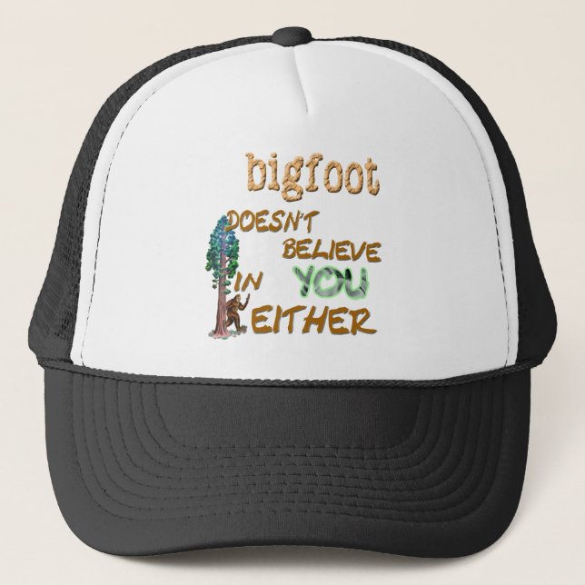 Bigfoot Doesn't Trucker Hat (Front)