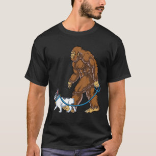 Bigfoot Dog Walk French Bulldog Men Sasquatch Love T-Shirt