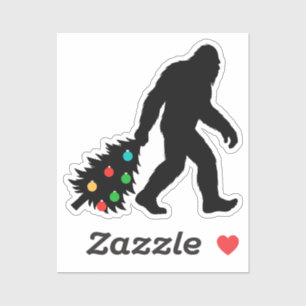 Bigfoot Dragging Christmas Tree