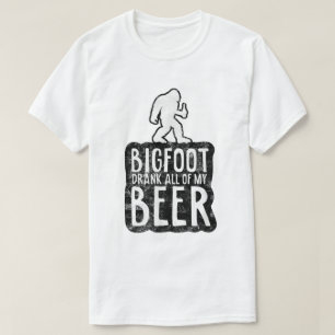Bigfoot Drank My Beer Funny Camping Tee