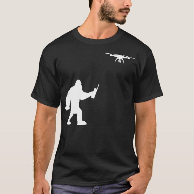 Bigfoot Drone Pilot Drone Gift Pilot Flying T-Shirt (Front)